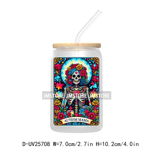 The Teacher Tarot Card UV DTF Transfer Stickers Decals For Libbey Cold Cups Mugs Tumbler Custom Logo Labels Funny Witchy Skull