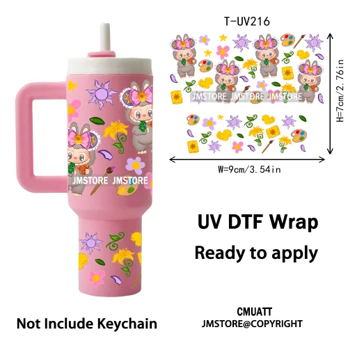 Cartoon Monsters Doll Kids Gift UV DTF Custom Prints Ready To Apply Transfer Stickers Waterproof Wraps For Mini Tumbler Keychain