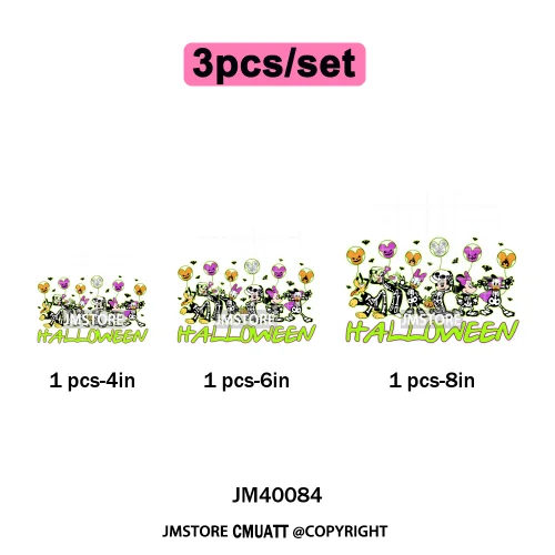 Happy Halloween Season Pumpkin Skull Cartoon Character Girly Evil Queen Iron on DTF Transfer Stickers Ready to Press for Textile