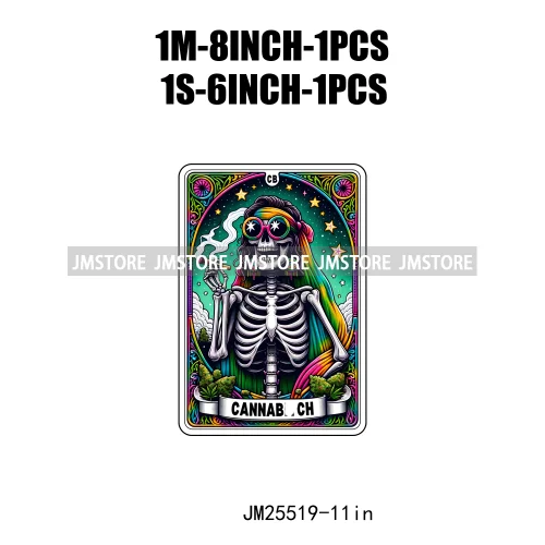 Skeleton La Maestra Chingona Smoke Women Lovers Tarot Card Printing DTF Iron On Transfer Stickers Ready To Press For Clothes Bag