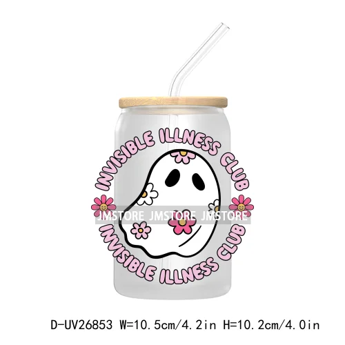 Spooky Halloween Book Club 16OZ UV DTF Cup Wrap Transfer Stickers Custom Labels Waterproof Logo For Libbey Glass Can Fall Season