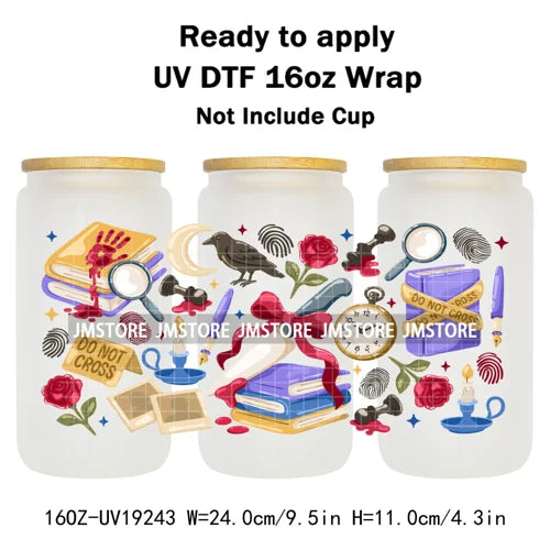 Romance Bookclub Bookish Candle UV DTF Cup Wrap Ready To Apply Transfer Stickers Durable 16OZ Tumbler Wraps For Libbey Glass Can