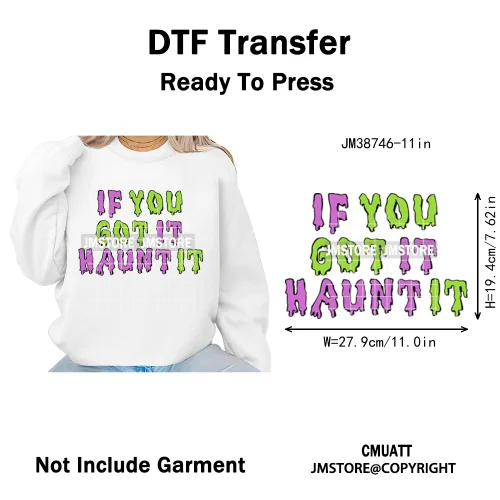 Funny Spooky Season Skelleton Coffin Break Sarcastic Halloween Puns Iron on DTF Transfer Sticker Ready to Press for Clothes Bags