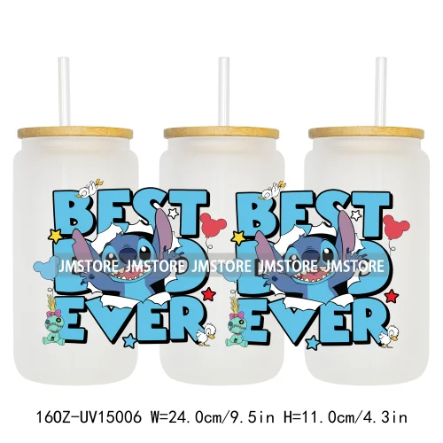 Best Dad Ever Father's Day UV DTF Stickers Ready to Transfer Cup Wrap Custom Labels DIY Craft For Libbey Can Glass Tumblers Mugs