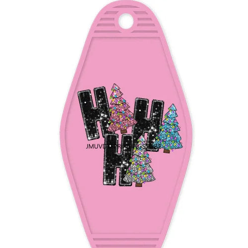 Faux Sparkling Glitter Feeling Frosty High Quality WaterProof UV DTF Sticker For Motel Hotel Keychain Peppermint Season