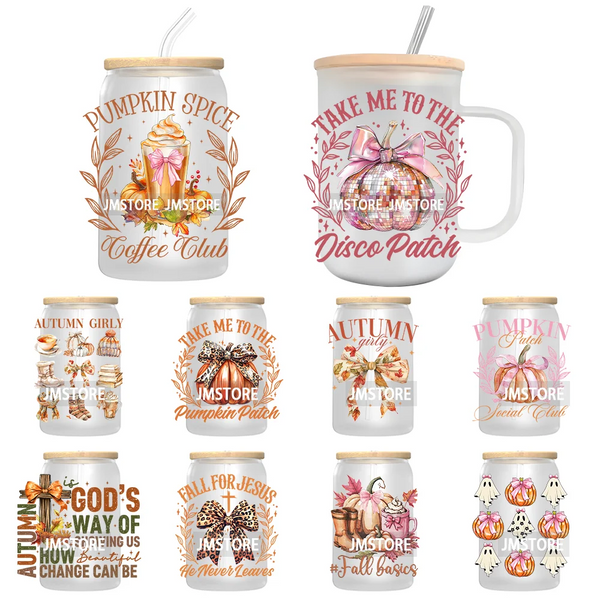 Coquette Pumpkin Spice Coffee Club UV DTF Transfer Stickers Decals For Libbey Cold Cups Mugs Tumbler Custom Retro Fall Autumn