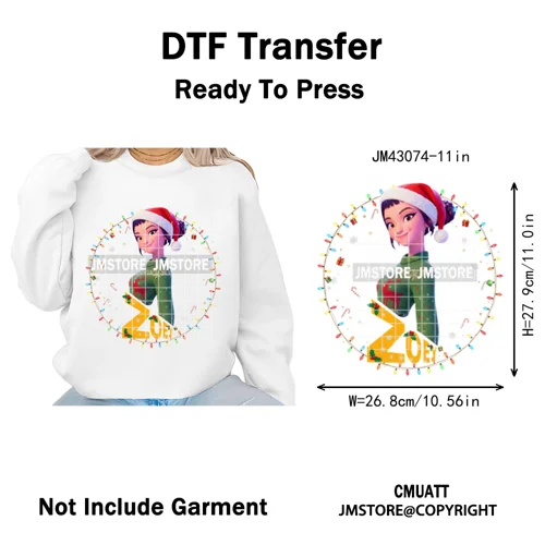 Cartoon Kpop Demon Music Anime Girly Merry Christmas Iron on Washable DTF Heat Transfer Stickers Ready to Press for T-shirts Bag