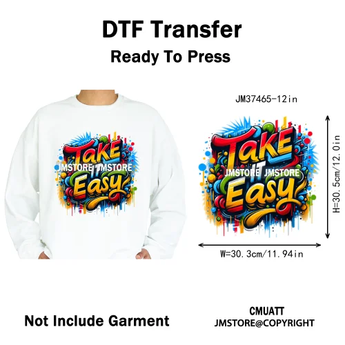 12in Colorful Rap Music Rock Vibes Mud Master Truck Space Trip Graffiti Iron on DTF Transfer Stickers Ready to Press for T-shirt