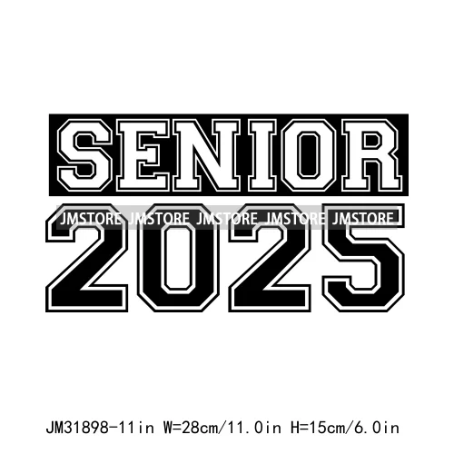 Happy University Graduate Senior Class Of 2025 Decals Iron On DTF Heat Transfer Stickers Ready To Press For Clothes Bags