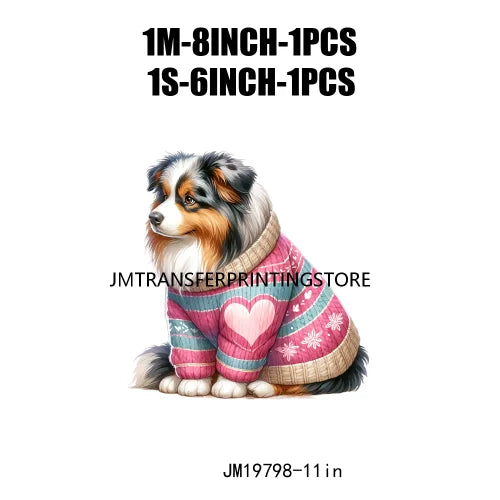 DIY Puppy Valentine's Day Animal Love Cute Dog Iron On DTF Heat Transfers Stickers Ready To Press For Clothing