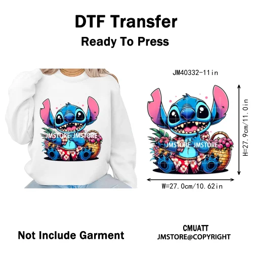 Funny Cartoon Playing Kids Love Character Thermal Printing Iron on DTF Washable Transfers Stickers Ready to Press for T-shirts