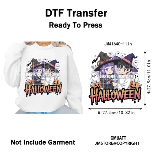 Stay Spooky Ghost Halloween Cartoon Hunters Kpop Band Group Iron on DTF Washable Transfers Stickers Ready to Press for Clothing