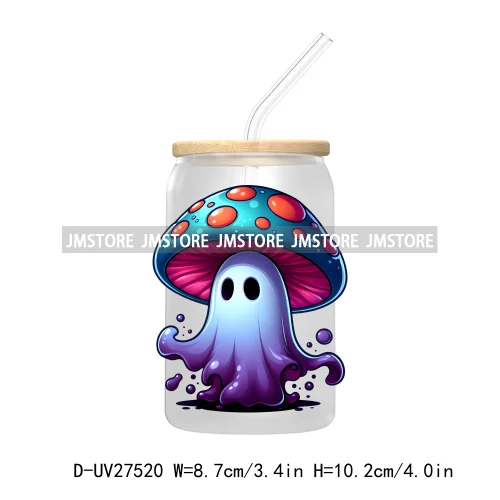 Cute Ghost Stay Spooky Halloween Pumpkin UV DTF Transfer Stickers Decals For Libbey Cold Cups Mugs Tumbler Waterproof Craft Boo