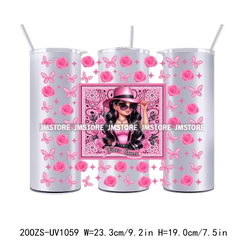 12 Zodiac Queen Chicana 20OZ Straight Skinny Tumbler Wrap Ready To Apply UV DTF Transfer Stickers Waterproof Prints For Tumbler
