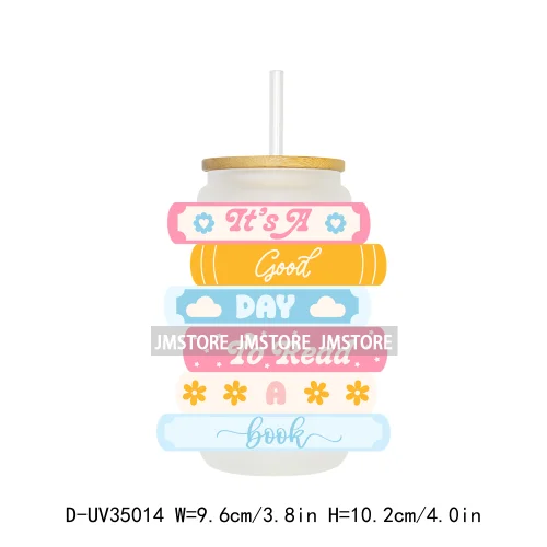 New Positive Quotes Bookish UV Sticker Decals For Libbey Cold Cups Mugs Tumbler Transfer Stickers Waterproof High Quality Labels