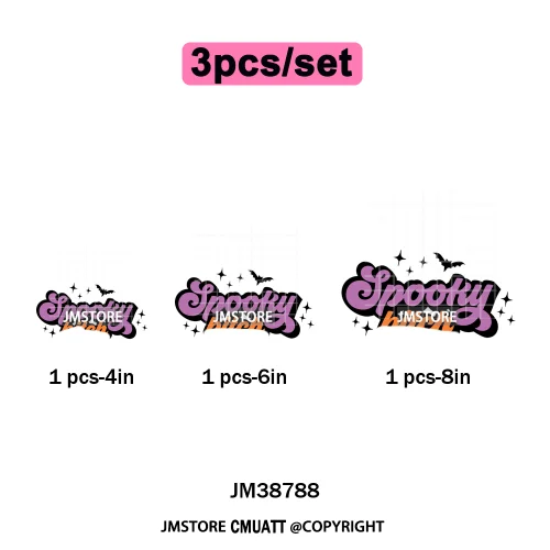 Sarcasm Halloween Time Boos Ghost Spooky Vibes Washable Designs Iron on DTF Transfers Stickers Ready to Press for T-shirts Bags