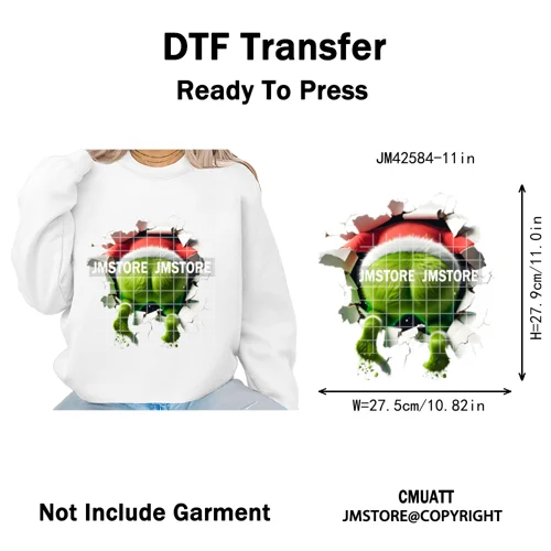 Cute Cartoon Character Coffee Cup Coquette Candy Merry Christmas Iron on DTF Heat Transfers Stickers Ready to Press for Hoodies