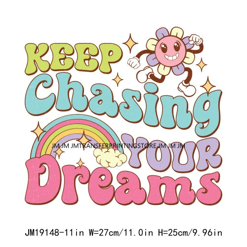 Retro Keep Growing Chasing It's Okay To Take Mental Health Day Inspirational Thinking Quotes DTF Transfer Stickers For Clothes