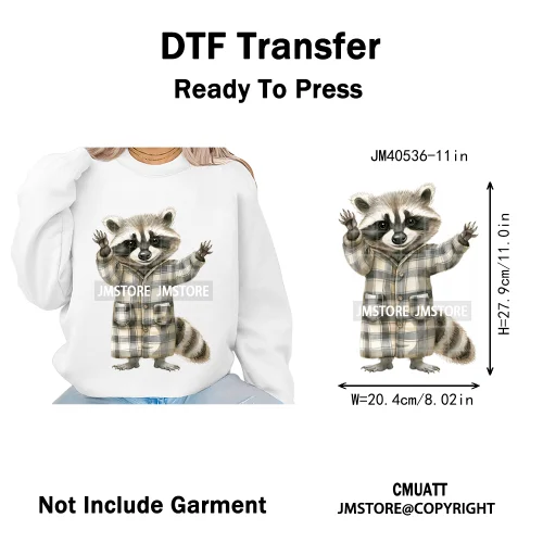 Cute Nursery Sleepy Baby Safari Jungle Animals in Pajamas Love Iron on DTF Washable Transfers Sticker Ready to Press for Clothes