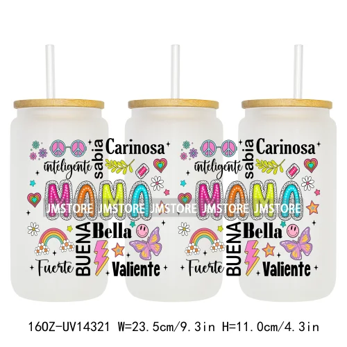 Mexican Mama Needs Cafecito UV DTF Stickers Ready to Transfer Cup Wrap Custom Labels DIY Craft For Libbey Can Glass Tumblers Mug