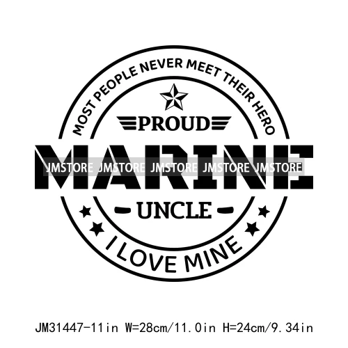 Happy Proud Marine Family Quotes I Raised Love Mine Military Pride Iron On DTF Transfers Stickers Ready To Press For Hoodies