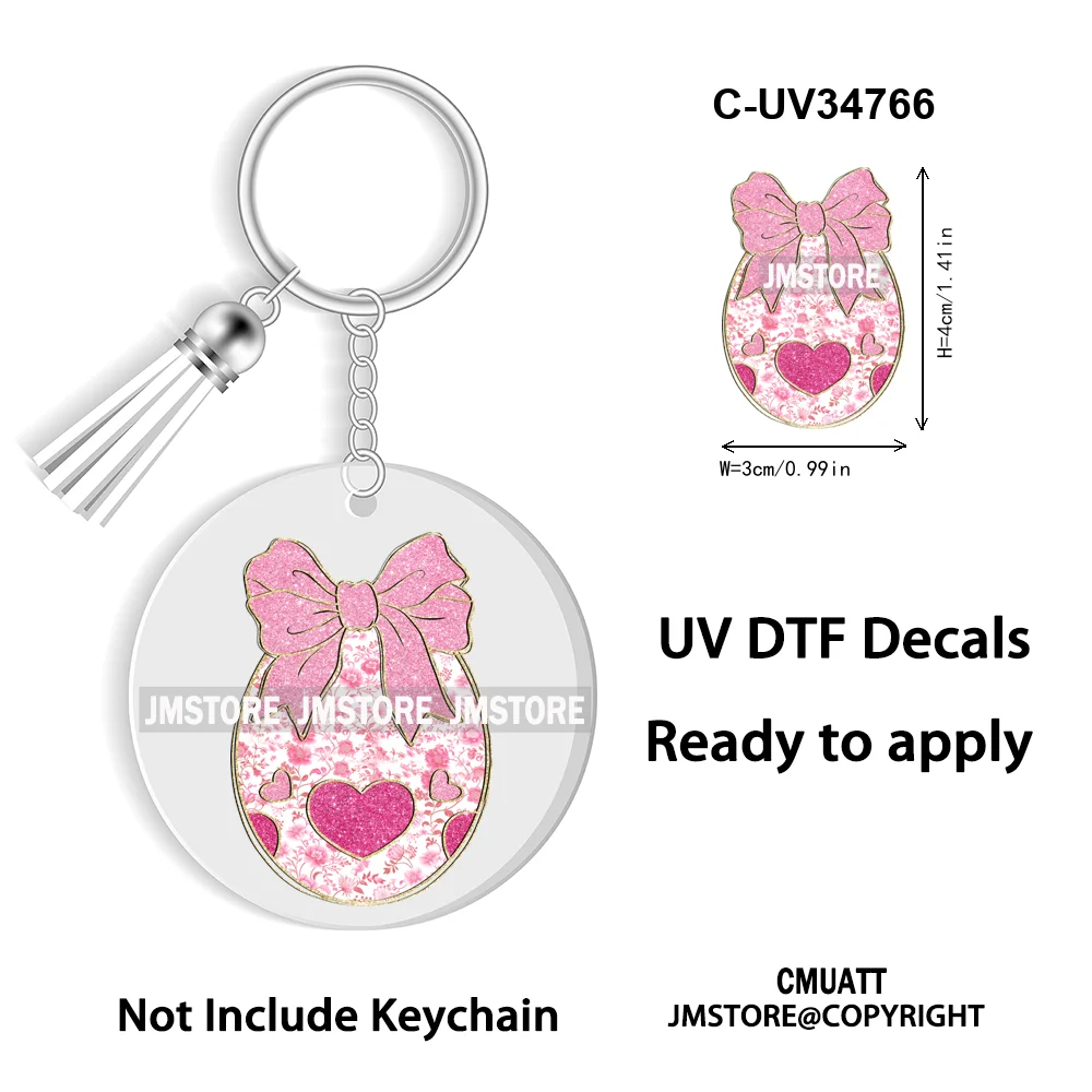 The Lord Is My Shepherd Christian Religious Easter Bible Verse Faith UV DTF Stickers For Round Circle Acrylic Keychain Keyring