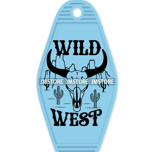 Wild And Free Western Life Cow Quotes High Quality WaterProof UV DTF Sticker For Motel Hotel Keychain Small Business Mama