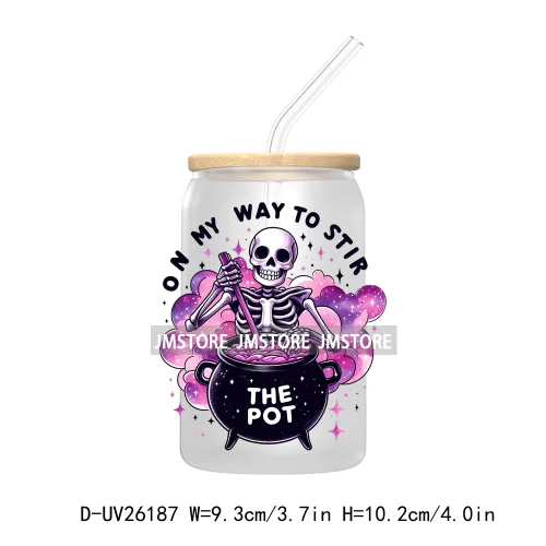 Antisocial Snarky Skeleton Skull UV DTF Transfer Stickers Decals For Libbey Cold Cups Mugs Durable Waterproof Custom Logo Labels