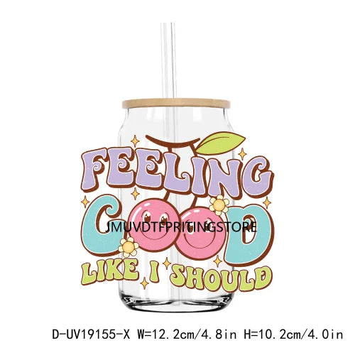 Positive Affirmations Good Vibes UV DTF Transfers Sticker Decals For Libbey Cold Cups Mugs Tumbler Waterproof DIY Craft Kindness