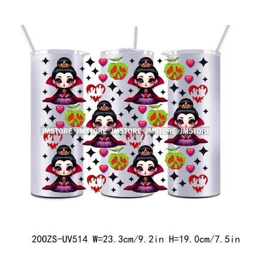 Couple Horror Character Cartoon 20OZ Straight Skinny Tumbler Wrap UV DTF Cup Wraps Custom Label Transfer Sticker Waterproof Logo