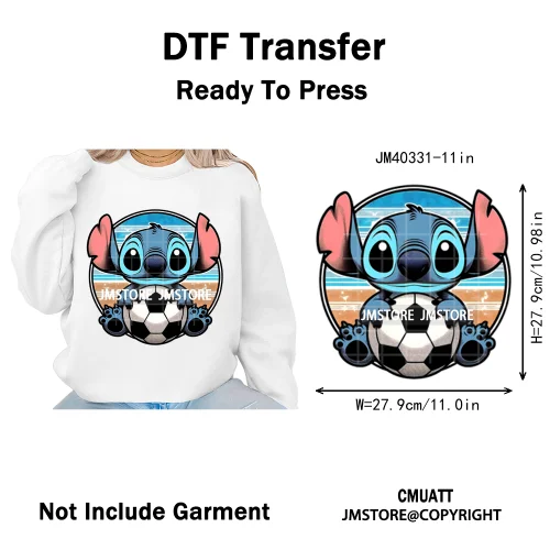 Funny Cartoon Playing Kids Love Character Thermal Printing Iron on DTF Washable Transfers Stickers Ready to Press for T-shirts
