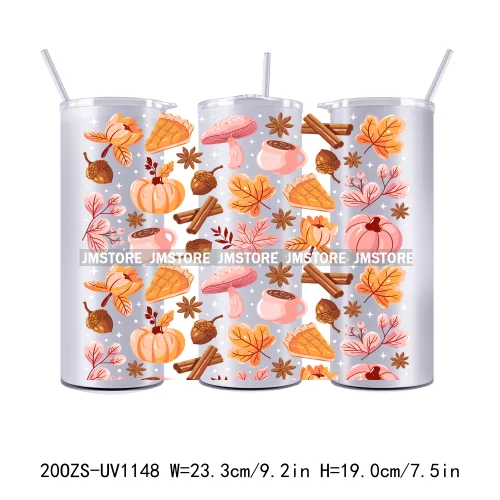 Cozy Season Fall Thanksgiving UV DTF Tumbler Wraps Durable Ready To Apply Transfer Stickers For 20OZ Straight Skinny Tumblers