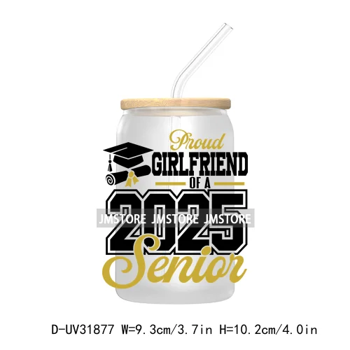 Proud Family Of 2025 Graduate Senior UV DTF Transfer Stickers Decals For Libbey Cold Cups Mugs Tumbler Waterproof Class Of 2025