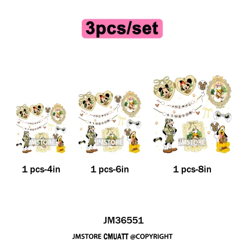 Colorful Animal Coquette Mirror Bracelet Cartoon Character Printing Iron On DTF Transfers Stickers Ready To Press T-shirts Bags