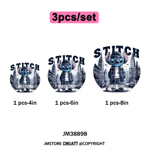 Urban Cartoon Character Streetwear Thermal Printing Iron on DTF Washable Transfers Stickers Ready to Press for Clothing Bags