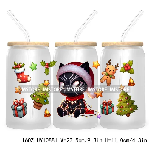 Cute Baby Horror Characters Christmas Season 16OZ UV DTF Cup Wrap Transfer Stickers Durable Waterproof Logo For Libbey Glass Can