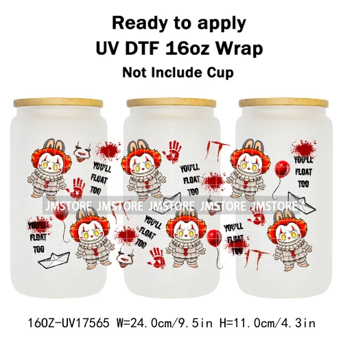 Miniso Cartoon Character Monster Doll 16OZ UV DTF Cup Wraps Ready To Apply Waterproof Transfer Stickers For Libbey Glass Can Mug