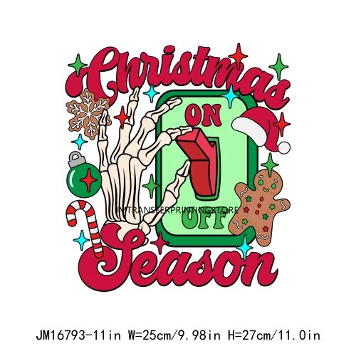 Farm Fresh Christmas Tree Santa Bring Coffee Design Merry Bright Jingle Bell Rockin Christmas Season DTF Heat Transfers Stickers