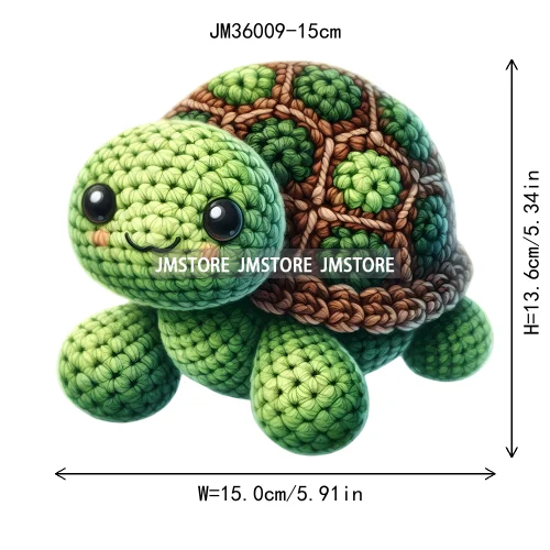15cm 5.9in Colorful Cute Needle Hook Animal Iron On DTF Heat Transfer Sticker For Clothes Print Vinyl Washable T-Shirt Appliques