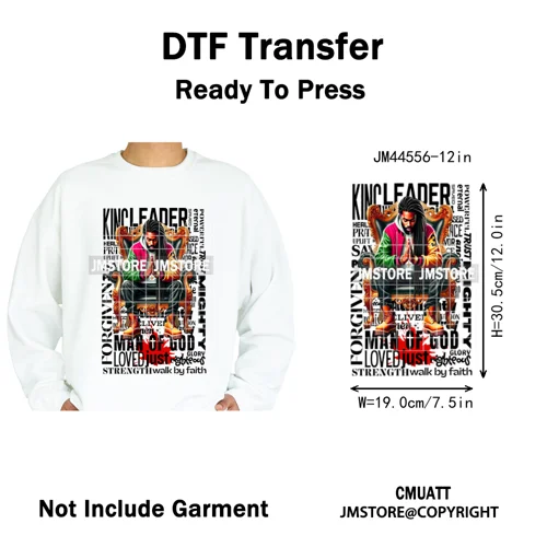 Bible Inspirational Quotes Black Prayer Men of God Religious Iron on Washable DTF Transfers Stickers Ready to Press for Textiles