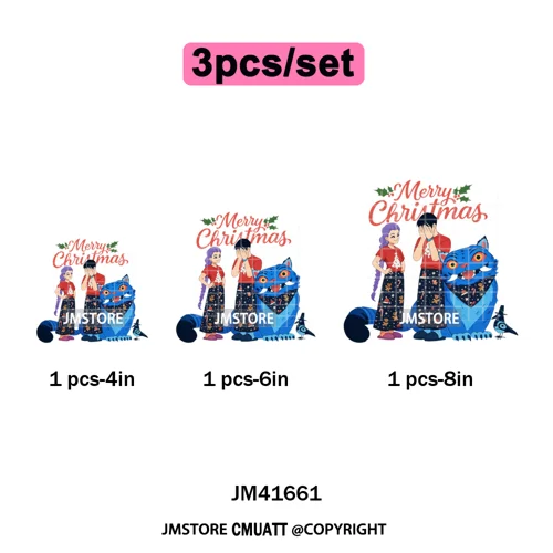 Christmas Kpop Holiday Idol Santa Holly Jolly Merry Christmas Iron on DTF Washable Transfers Stickers Ready to Press for Textile