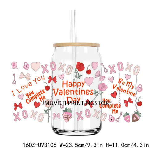 Cupid Ghostie Spooky Valentine's Day UV DTF Sticker For 16OZ Libbey Glass Cup Can Wrap Transfer Sticker Custom Labels DIY Logo