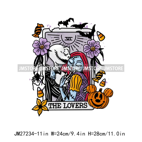 Cartoon Halloween Season Let's Go Ghouls Burn Sage Not Witches Spooky Vibes DTF Iron On Heat Press Transfer Stickers For Clothes
