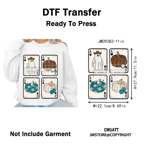 Witchy Goose Howday Pumpkin Boo Ghost Spooky Season Coquette Halloween Iron on DTF Transfers Stickers Ready to Press for Clothes