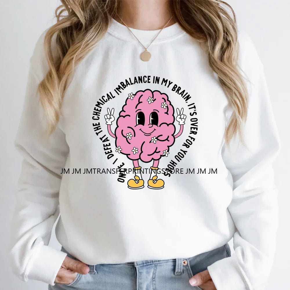 DTF Retro Mental Health Matters Be Kind Self Care Selfish Good Day Positive Quotes Iron On Transfer Stickers Logo For Sweatshirt