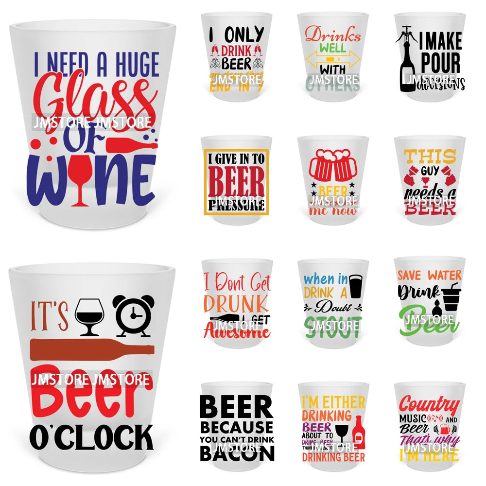 I Need A Huge Glass Of Wine Beer Mugs Alcohol Saying Short Glass Cups Decals UV DTF Transfers Stickers Waterproof DIY Craft