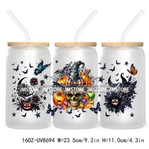 Witching Hour Cocktail Club 16OZ UV DTF Cup Wrap Transfer Stickers Halloween Custom Labels Waterproof Logo For Libbey Glass Can