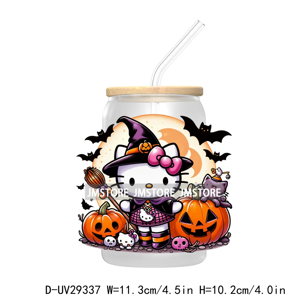 Cute Halloween Horror Characters UV DTF Transfer Stickers Decals For Libbey Cold Cups Mug Tumbler Waterproof Scary Movie Killers