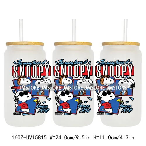 Cartoon Dogs Back To School UV DTF Wraps Transfer Sticker Selfadhesive Waterproof High Quality For 16OZ Libbey Glass Can Tumbler