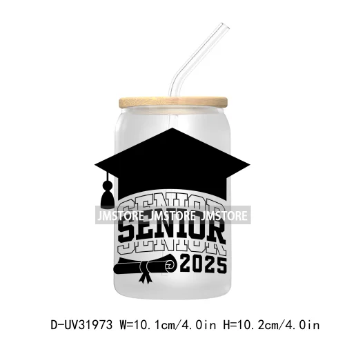 Class Of 2025 Graduation High School Senior UV DTF Transfer Stickers Decals For Libbey Cold Cups Mugs Tumbler Waterproof Labels